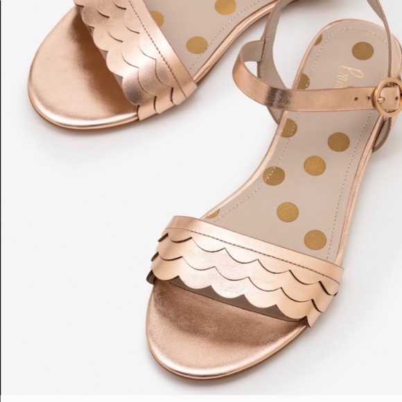 Boden Rose Gold Scalloped Ruth Sandals 